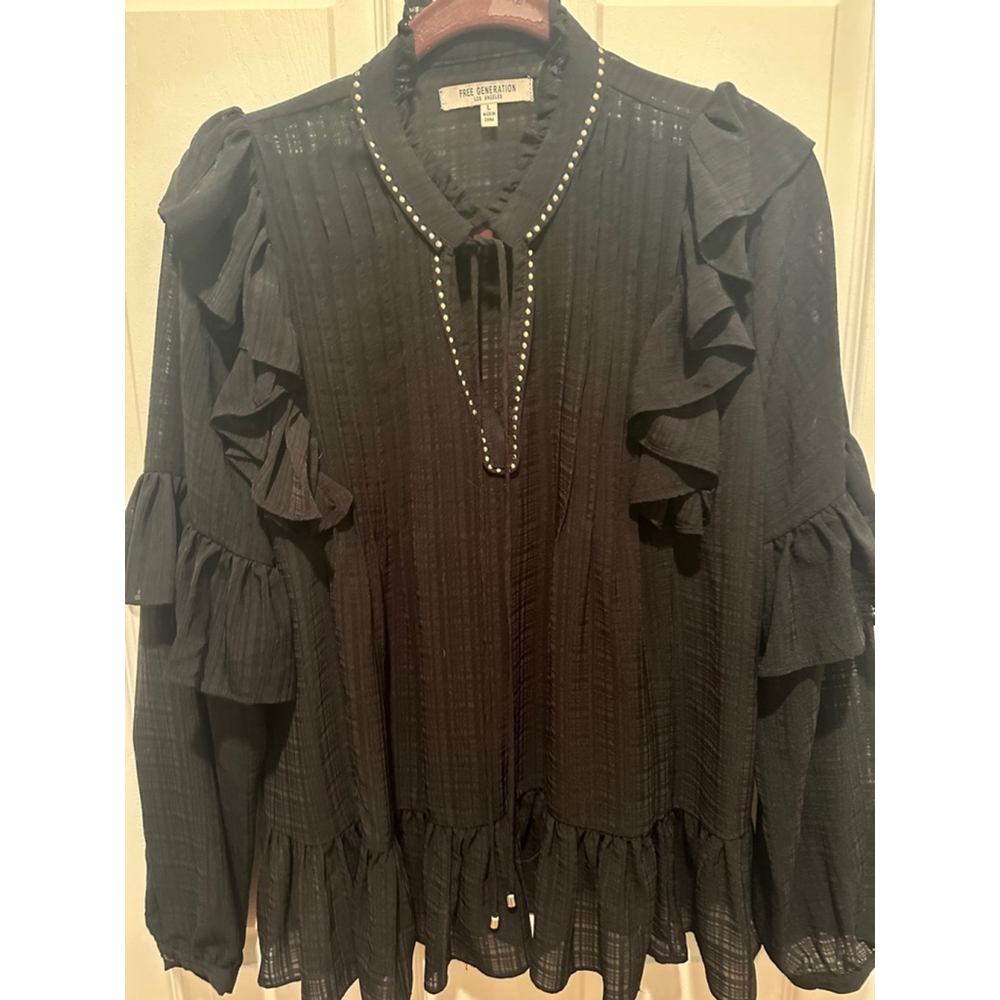 Free Generation Black Blouse Women's Size Large
